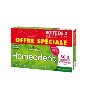 Boiron Homeodent Dentifrice Soin Gencives Sensibles Chlorophylle 2x75ml - Pharmacie Agnès Praden à Alès