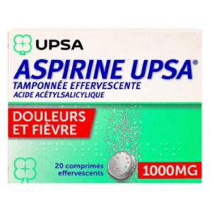 Upsa Aspirine 1000mg 20 Comprimés Effervescents - Pharmacie Agnès Praden à Alès