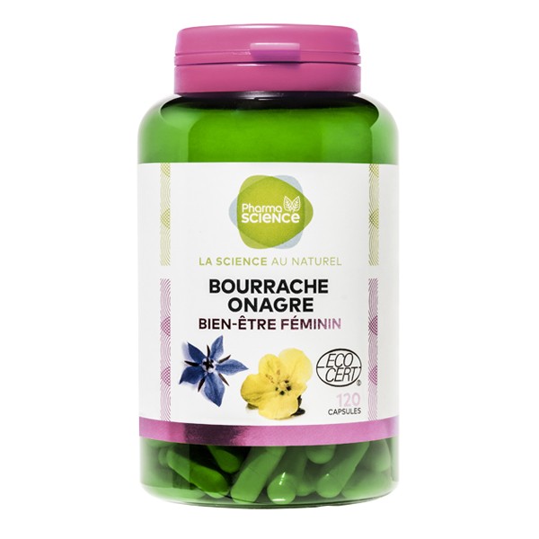 Pharmascience bourrache onagre 120 capsules - Pharmacie Agnès Praden à Alès