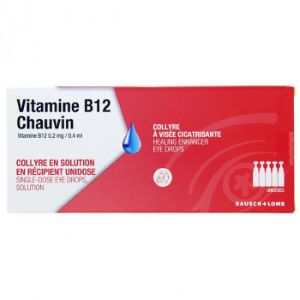 Bausch & Lomb Vitamine B12 Chauvin Collyre 10 Unidoses 0,4 ml - Pharmacie Agnès Praden à Alès
