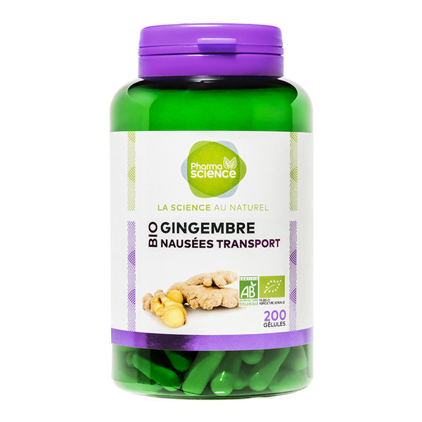Pharmascience gingembre bio nausées transport 200 gélules - Pharmacie Agnès Praden à Alès