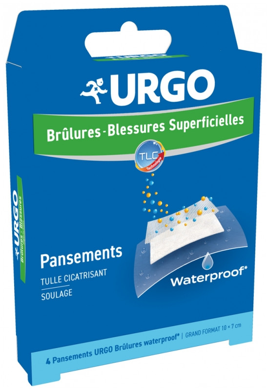 Urgo Brûlures et Blessures Superficielles 4 Pansements Waterproof - Pharmacie Agnès Praden à Alès
