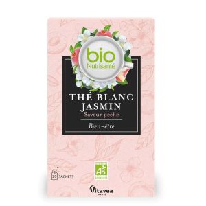 Vitavea Santé BioNutrisanté Thé Blanc Jasmin Saveur Pêche 20 Sachets - Pharmacie Agnès Praden à Alès