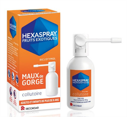 Hexaspray Fruits Exotiques 30g - Pharmacie Agnès Praden à Alès