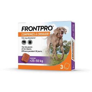 Frontline Frontpro Chien 136mg XL 25/50 kg 3 Comprimés - Pharmacie Agnès Praden à Alès