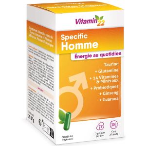 Ineldea Vitamin'22 Specific Homme Energie au quotidien 60 gélules végétales - Pharmacie Agnès Praden à Alès