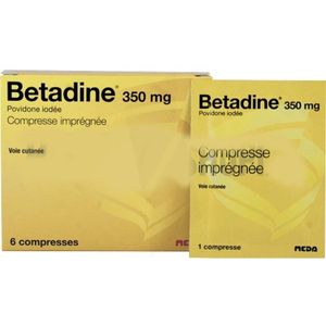 Meda Pharma Bétadine 350 mg 6 Compresses - Pharmacie Agnès Praden à Alès