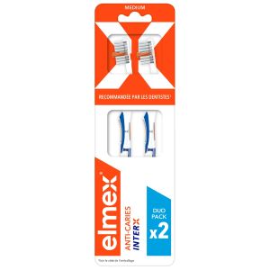 Elmex Brosse à Dents Médium Tête Standard Duo  - Pharmacie Agnès Praden à Alès