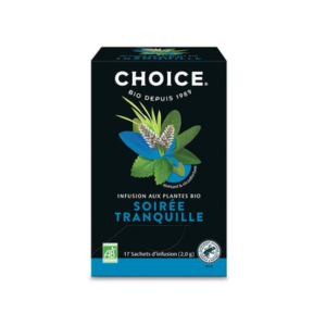 Choice Infusion Bio Soirée Tranquille 17 sachets - Pharmacie Agnès Praden à Alès