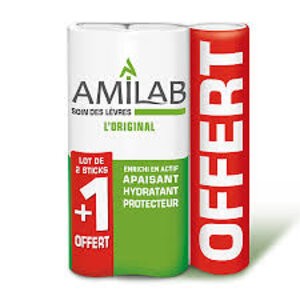 Amilab baume lèvres 3 sticks x3.6ml - Pharmacie Agnès Praden à Alès