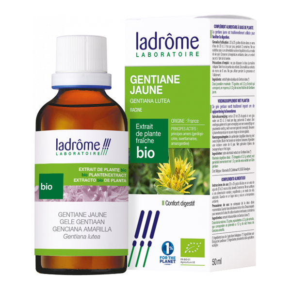 Ladrôme extrait de plante fraîche bio gentiane jaune 50ml - Pharmacie Agnès Praden à Alès
