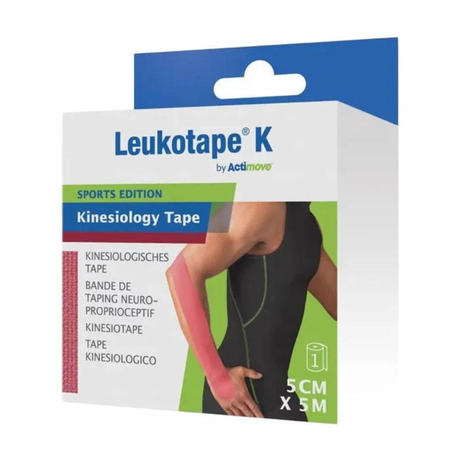 LEUKOTAPE K - Bande de Taping Neuro-Proprioceptif - Rose - 5cm par 5m, 1 Unité - Pharmacie Agnès Praden à Alès
