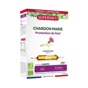 Superdiet Chardon Marie Bio - 20 Ampoules de 15ml - Pharmacie Agnès Praden à Alès