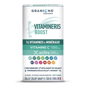 Laboratoire des Granions Vitamineris Boost 1000mg 10 Sticks - Pharmacie Agnès Praden à Alès