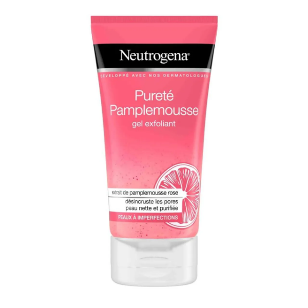 Neutrogena visibly clear gel nettoyant exfoliant pamplemousse rose 150ml - Pharmacie Agnès Praden à Alès