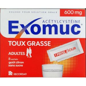 Exomuc 600mg Toux Grasse x6 Sachets - Pharmacie Agnès Praden à Alès