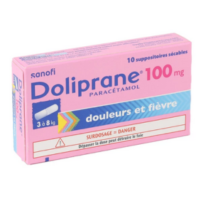 Sanofi Doliprane 100 mg 10 Suppositoires - Pharmacie Agnès Praden à Alès