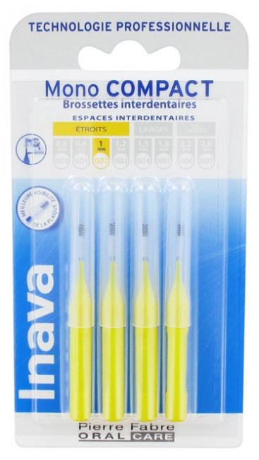 Inava  4 Brossettes Interdentaires - Taille  1 mm - Pharmacie Agnès Praden à Alès