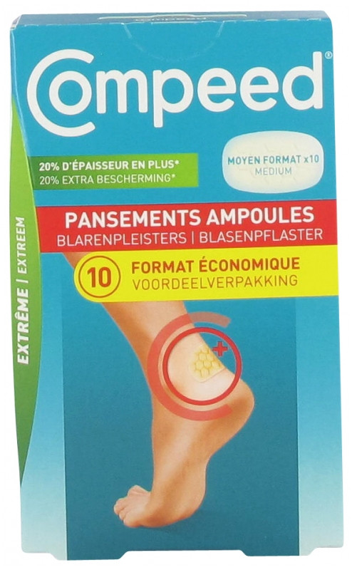 Compeed Pansements Ampoules Moyen Format Extrême 10 Pansements - Pharmacie Agnès Praden à Alès
