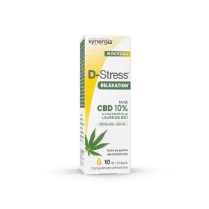 Synergia D-Stress Relaxation Huile CBD 10% 40ml - Pharmacie Agnès Praden à Alès