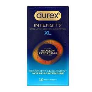 Durex Intensity XL Préservatifs Sans latex Chaleur Corporelle Partagée x10