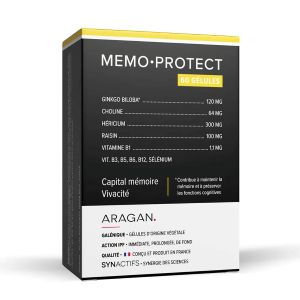 Aragan Synactifs MémoProctect Capital Mémoire et Vivacité 60 Gélules - Pharmacie Agnès Praden à Alès