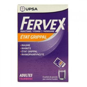 Fervex Adultes Framboise 8 Sachets de Granulés - Pharmacie Agnès Praden à Alès
