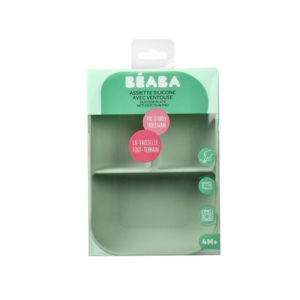 Beaba Assiette Compartimentee Silicone Sage Green  - Pharmacie Agnès Praden à Alès