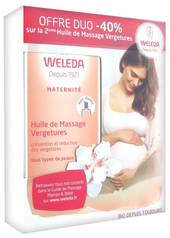 Weleda Huile de Massage Vergetures Lot de 2 x 100ml - Pharmacie Agnès Praden à Alès