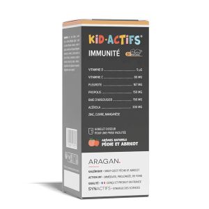 Aragan Synactifs Sirop KidActifs Immunité Renforcement des Défenses Immunitaires 125mL - Pharmacie Agnès Praden à Alès