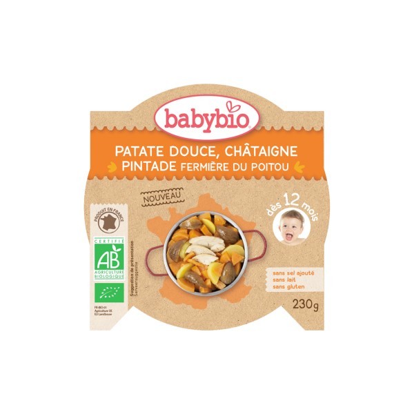 Babybio assiette patate douce et châtaigne 230g - Pharmacie Agnès Praden à Alès