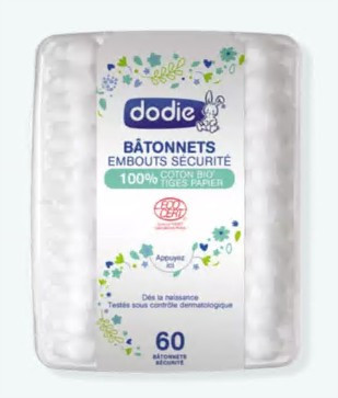Dodie Bâtonnets bébé bio certifiés GOTS x60 - Pharmacie Agnès Praden à Alès