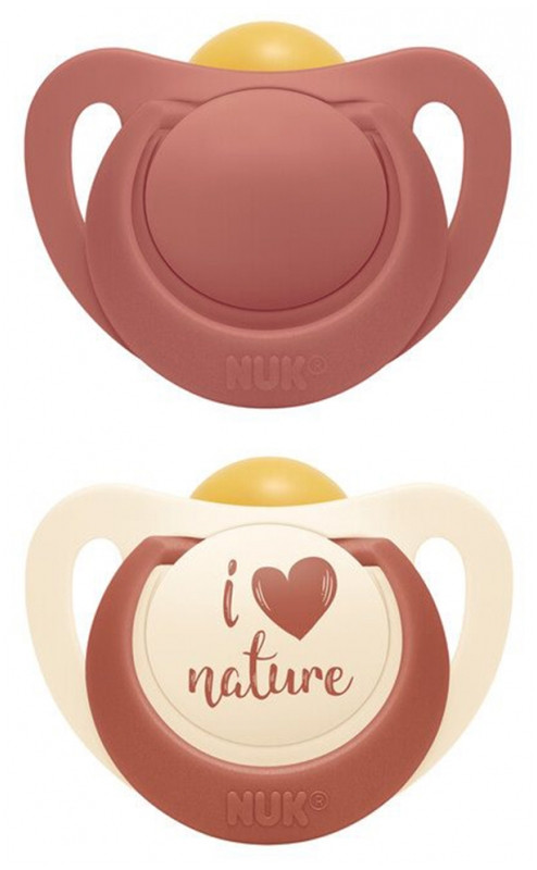 NUK For Nature 2 Sucettes Caoutchouc Naturel 18-36 Mois Terracotta - Pharmacie Agnès Praden à Alès
