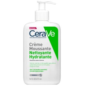 Cerave Cleanser Visage Crème Moussante Nettoyante Hydratante Peaux Normales à Sèches 473ml - Pharmacie Agnès Praden à Alès