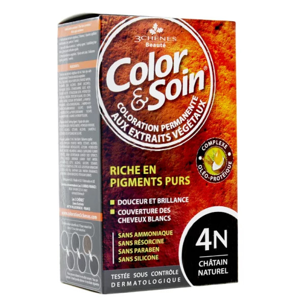 Les 3 Chênes Color & Soin 4N Châtain Naturel 135ml - Pharmacie Agnès Praden à Alès