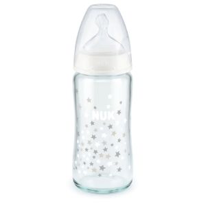 NUK First Choice + Biberon Verre 240 ml 0-6 Mois Etoiles - Pharmacie Agnès Praden à Alès