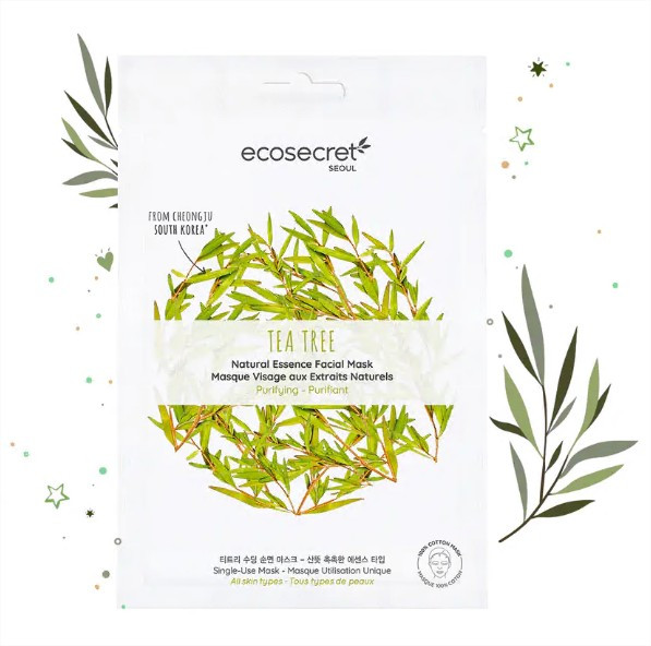 Ecosecret Masque visage en tissus tea trea - Pharmacie Agnès Praden à Alès