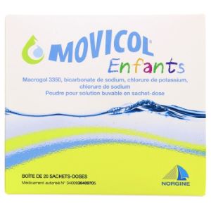 Norgine Movicol Enfant Poudre Pour Solution Buvable 20 Sachets  - Pharmacie Agnès Praden à Alès