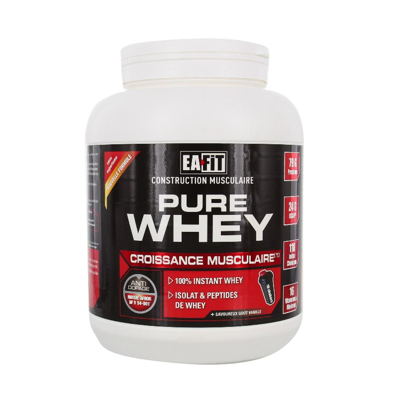 Eafit pure whey croissance musculaire vanille 750g - Pharmacie Agnès Praden à Alès