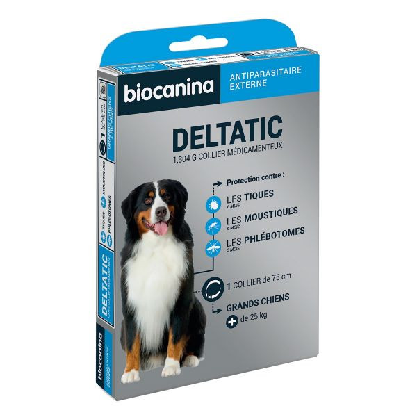 Biocanina Deltatic Collier Grand Chien +25kg - Pharmacie Agnès Praden à Alès