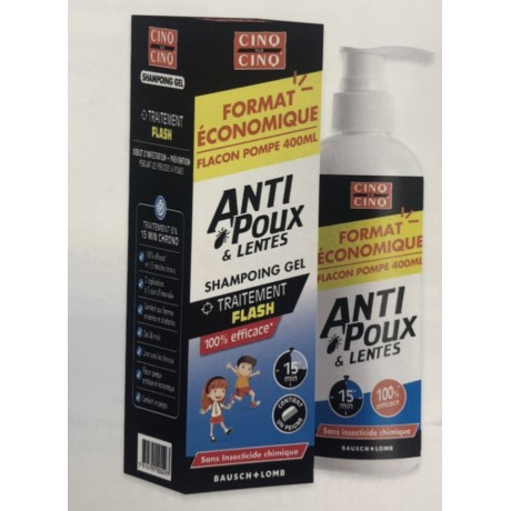 Bausch & Lomb Cinq Sur Cinq Natura Shampoing anti-poux 400 ml - Pharmacie Agnès Praden à Alès