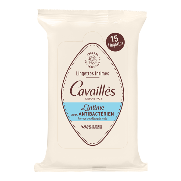 Cavaillès Lingettes Intimes Antibactérien 15 lingettes - Pharmacie Agnès Praden à Alès