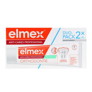 Elmex Dentifrice Anti-Caries Ortho duo 2x75ml - Pharmacie Agnès Praden à Alès
