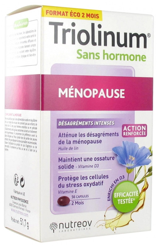 Triolinum Sans Hormone Ménopause 56 Capsules - Pharmacie Agnès Praden à Alès