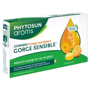 Phytosun Aroms 30 Gommes Gorge Sensible - Pharmacie Agnès Praden à Alès