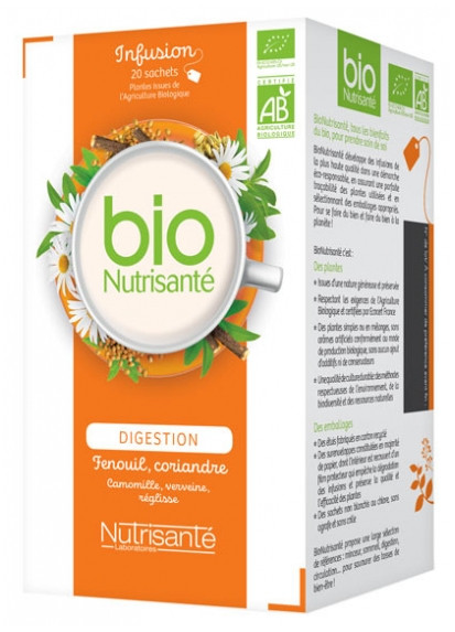 Nutrisante Infusion Bio Digestion 20 sachets - Pharmacie Agnès Praden à Alès