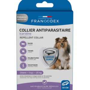 Francodex Collier Icaridine Chien Noir  - Pharmacie Agnès Praden à Alès