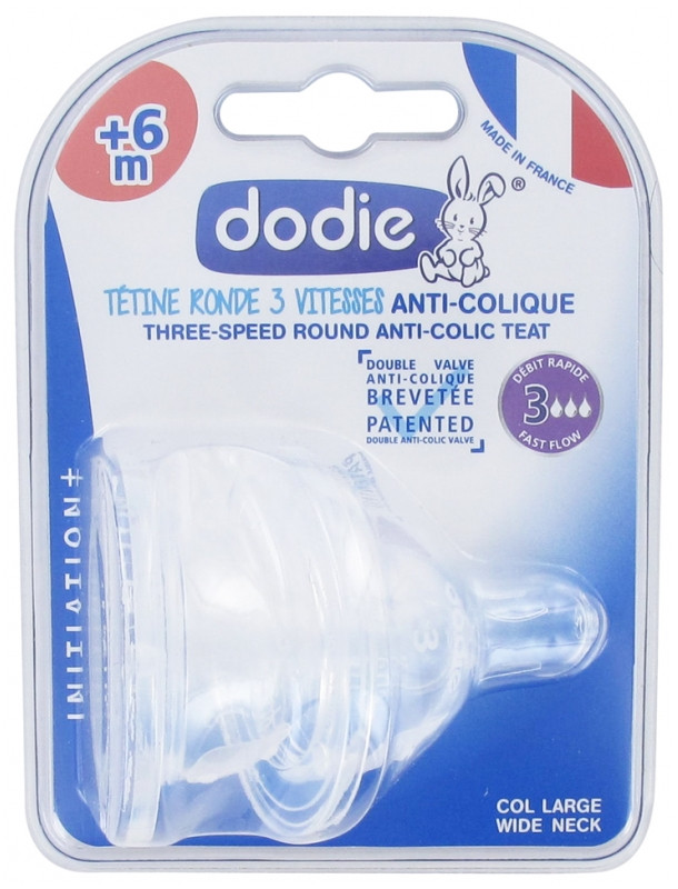 Dodie Tétines débit 3 anti colique 6 mois +  silicone - Pharmacie Agnès Praden à Alès