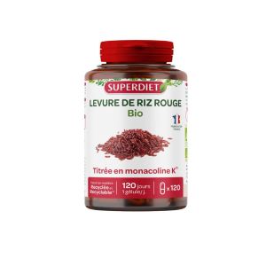 Super Diet Levure de Riz Rouge Bio 120 Gélules - Pharmacie Agnès Praden à Alès