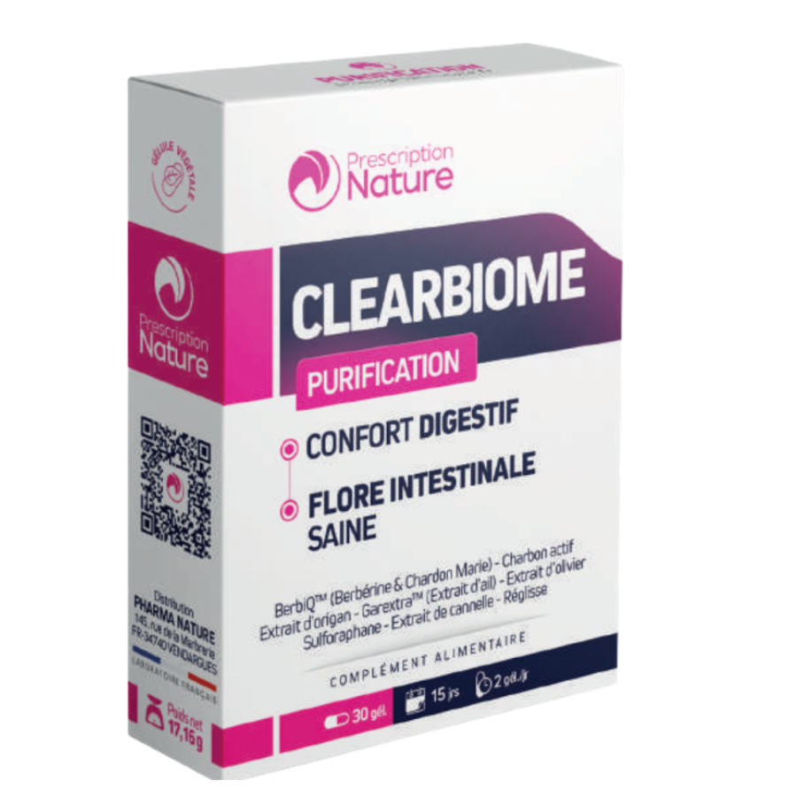 Prescription Nature Clearbiome 30 gélules - Pharmacie Agnès Praden à Alès